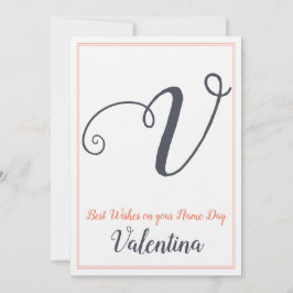 Invitación Name Day Saint's Day Letter V Monogram