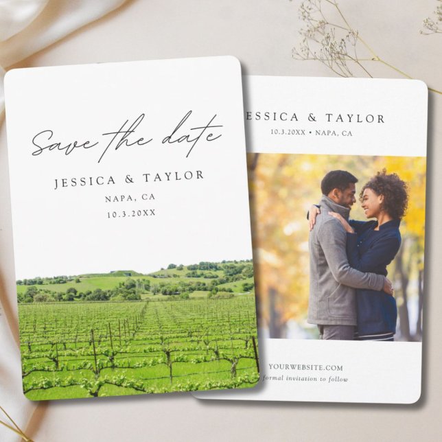 Invitación Napa Save the Date Viñedo Boda (Napa Save the Date WInery Wedding Invitation
)