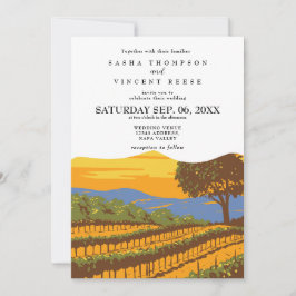 Invitación Napa Valley California Wedding Invitation Retro
