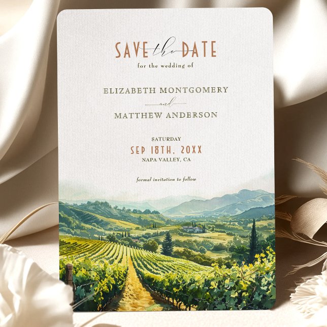 Invitación Napa Valley Vineyard Elegance Save-the-Date (Subido por el creador)