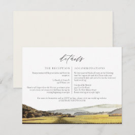 Invitación NAPA Watercolor Skyline Travel Details Card