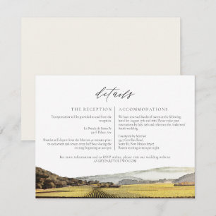 Invitación NAPA Watercolor Skyline Travel Details Card