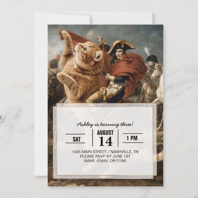 Invitación Napoleon Riding Giant Battle Cat                   (Anverso)