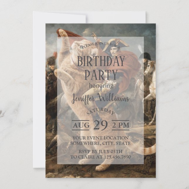 Invitación Napoleon Riding Giant Battle Cat                   (Anverso)
