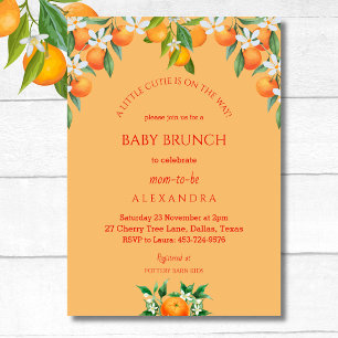 Invitación Naranja A Un Pequeño Citrus Cutie Brunch Bebé