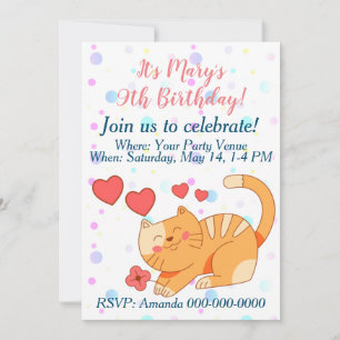 Invitación Naranja Amante De La Cuta Tabby Kitten