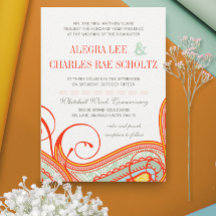 Naranja amarillo Aqua Mint Persimmon Paisley Boda