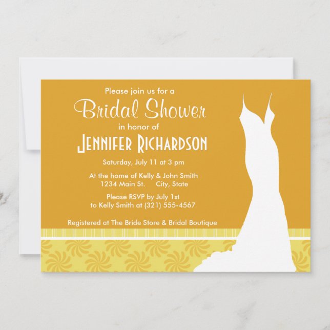 Invitación Naranja Amarillo Cute Swirl (Anverso)