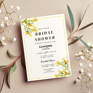 Invitación Naranja amarillo primavera verde floral Bridal Sho