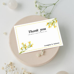 Invitación Naranja amarillo primavera verde floral Gracias