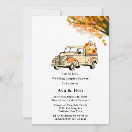 Invitación Naranja Amarillo Vintage Camión Boda Ducha Parejas