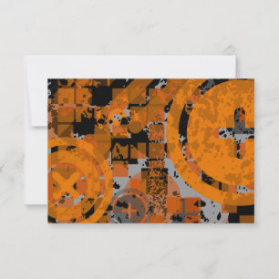 Invitación naranja angustiado chex :