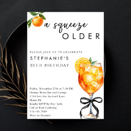 Invitación Naranja Aperol Spritz A Squeeze Adulto Mayor 30 añ