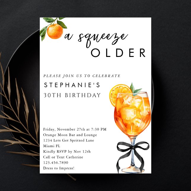 Invitación Naranja Aperol Spritz Un Apretón Cumpleaños 30 Un  (Subido por el creador)