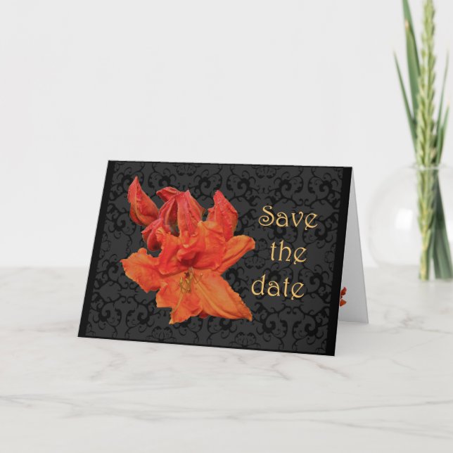 Invitación Naranja Azalea Blossoms (Anverso)