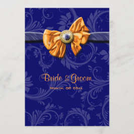 Invitación Naranja azul boda PERSONALIZADO floral