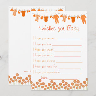 Invitación Naranja Baby Shower Desea Un Juego De Bebés