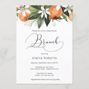 Invitación Naranja Blossom Baby Shower Brunch
