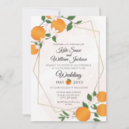 Invitación Naranja Blossom Citrus Boda