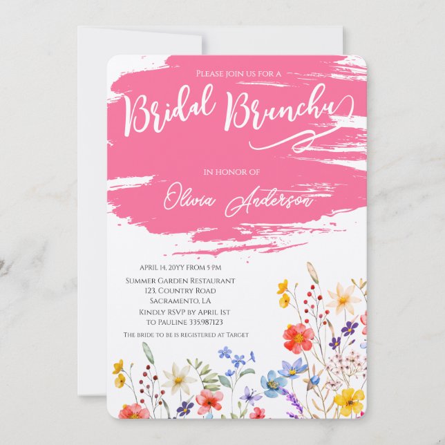 Invitación Naranja Blossom Floral Bridal Shower (Anverso)