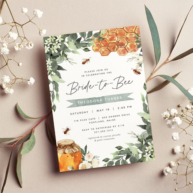 Invitación Naranja Blossom Honey Bee Bridal Shower (Subido por el creador)