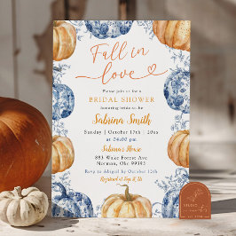 Invitación Naranja Blue Chinoiserie Pumpkin Bridal Shower