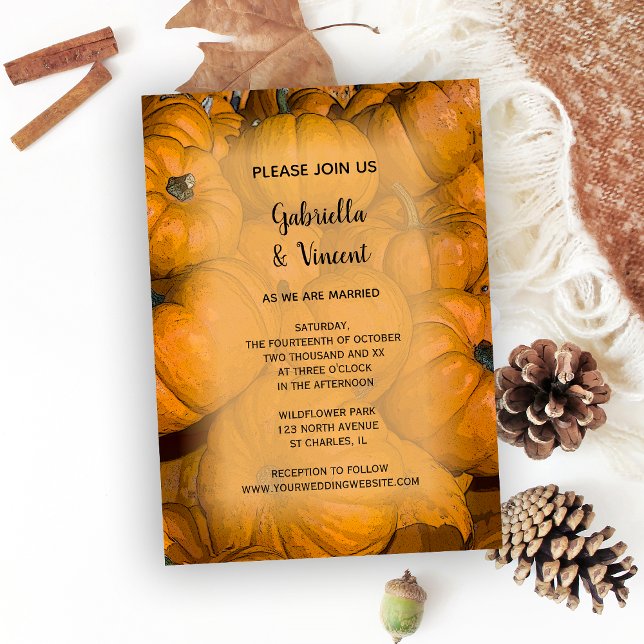 Invitación Naranja Boda de calabazas otoñales (Subido por el creador)