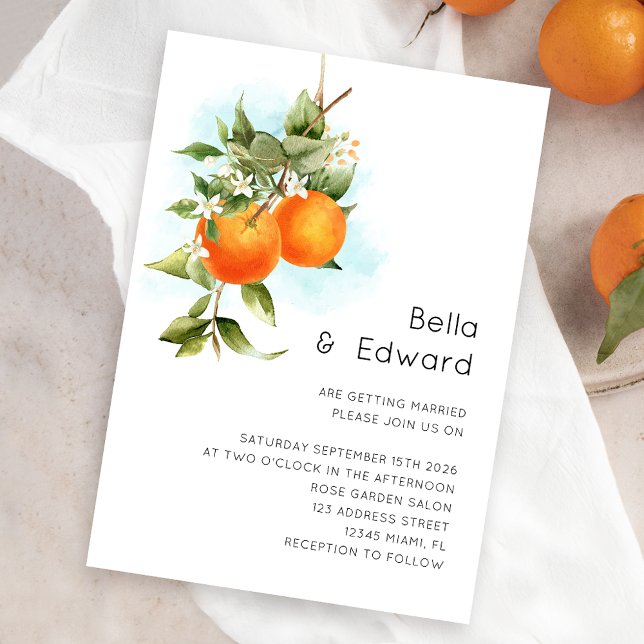 Invitación Naranja Boda de Citrus (Subido por el creador)