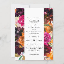 Naranja, Boda floral de color rosa caliente y mora