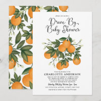 Naranja Botánico Circular A Través De Baby Shower