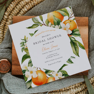Invitación Naranja Bridal Shower Main Squeeze