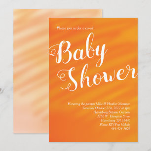 Invitación Naranja Brillante Baby Shower Género Neutral Co-Ed