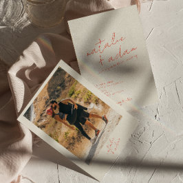 Invitación Naranja brillante Retro Fun Boda caprichoso