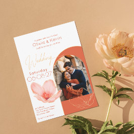 Invitación Naranja brillante Verona atardecer arcos boda de f