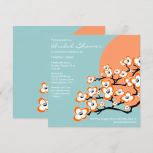 Invitación Naranja Cherry Blossom Bridal Shower