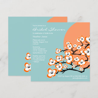 Invitación Naranja Cherry Blossom Bridal Shower