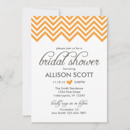Invitación Naranja Chevron Bridal Shower