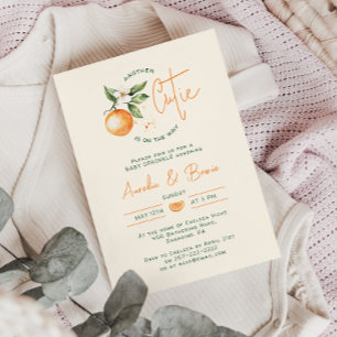 Invitación Naranja Cítrico Pequeño Cute Parejas Sprinkle de B