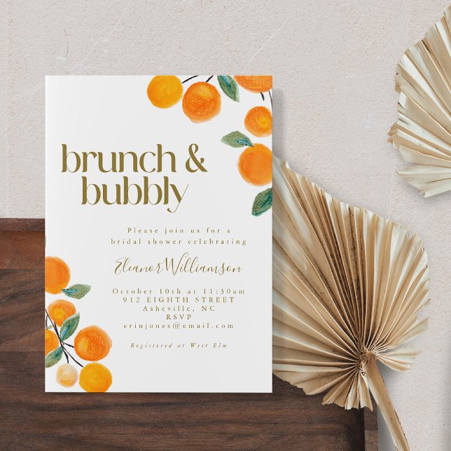 Invitación Naranja Citrus Fruit Bridal Shower Brunch Bubbly (Subido por el creador)