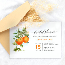 Invitación Naranja Citrus Fruit Watercolor Bridal Shower