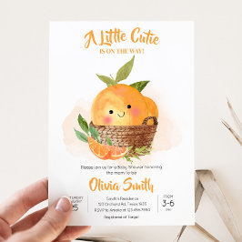 Invitación Naranja Citrus Little Cutie Baby Shower