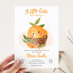 Invitación Naranja Citrus Little Cutie Baby Shower