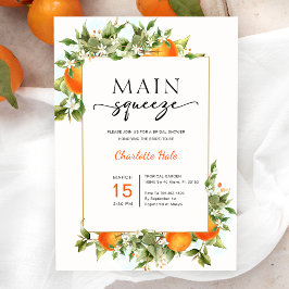 Invitación Naranja Citrus Main Squeeze Bridal Shower