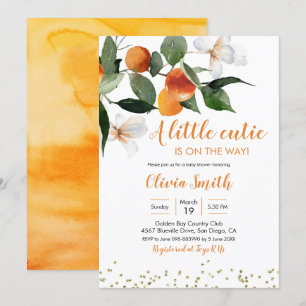 Invitación Naranja Citrus Pequeña Cutie Está En Camino Del Be