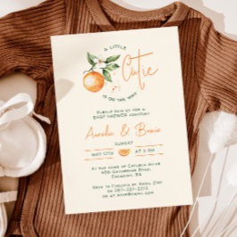 Invitación Naranja Citrus Pequeñas Parejas Cutie Baby Shower