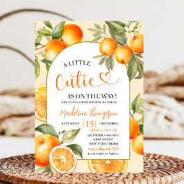 Invitación Naranja Citrus Tema Fruto de verano Baby Shower