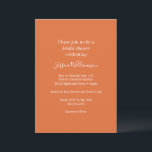 Invitación Naranja clásico Minimalista simple ducha de novia<br><div class="desc">Invitación a ducha de Naranja de Moda clásica Minimalista</div>
