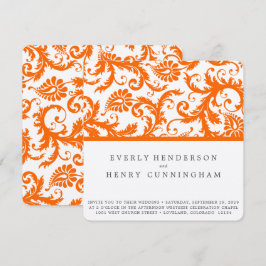 Invitación Naranja Coral Terracota Damasco Boda