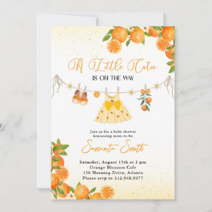 Invitación Naranja Cutie Chica Clothesline Baby Shower