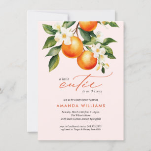 Invitación Naranja Cutie de presupuesto Clementine Baby Showe